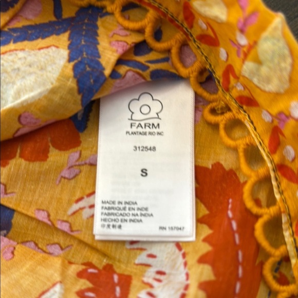 Farm Rio Yellow Palms Party Smocked Mini Skirt Size Small - Picture 16 of 16